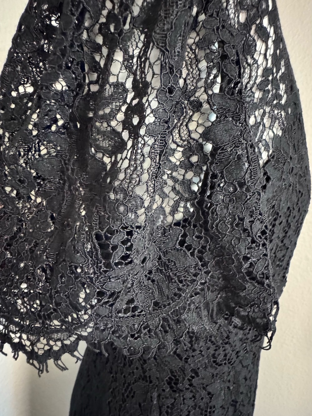 GAP NWT Black Lace Sheer VNeck Midi Dress Removable Cami,Witchy, Whimsiegoth - Picture 7 of 11